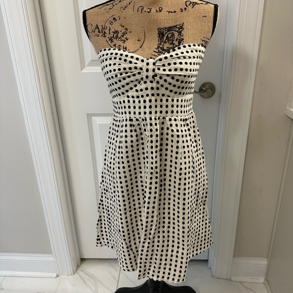 Roxy Black and White Strapless Dress L